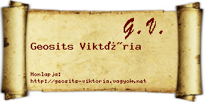 Geosits Viktória névjegykártya